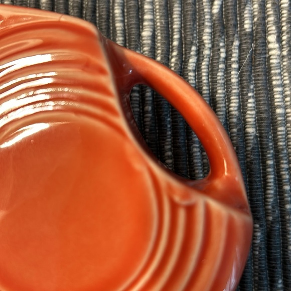 Fiesta creamer pitcher persimmon orange color. Vintage. No cracks. Mini disc. - Picture 8 of 9
